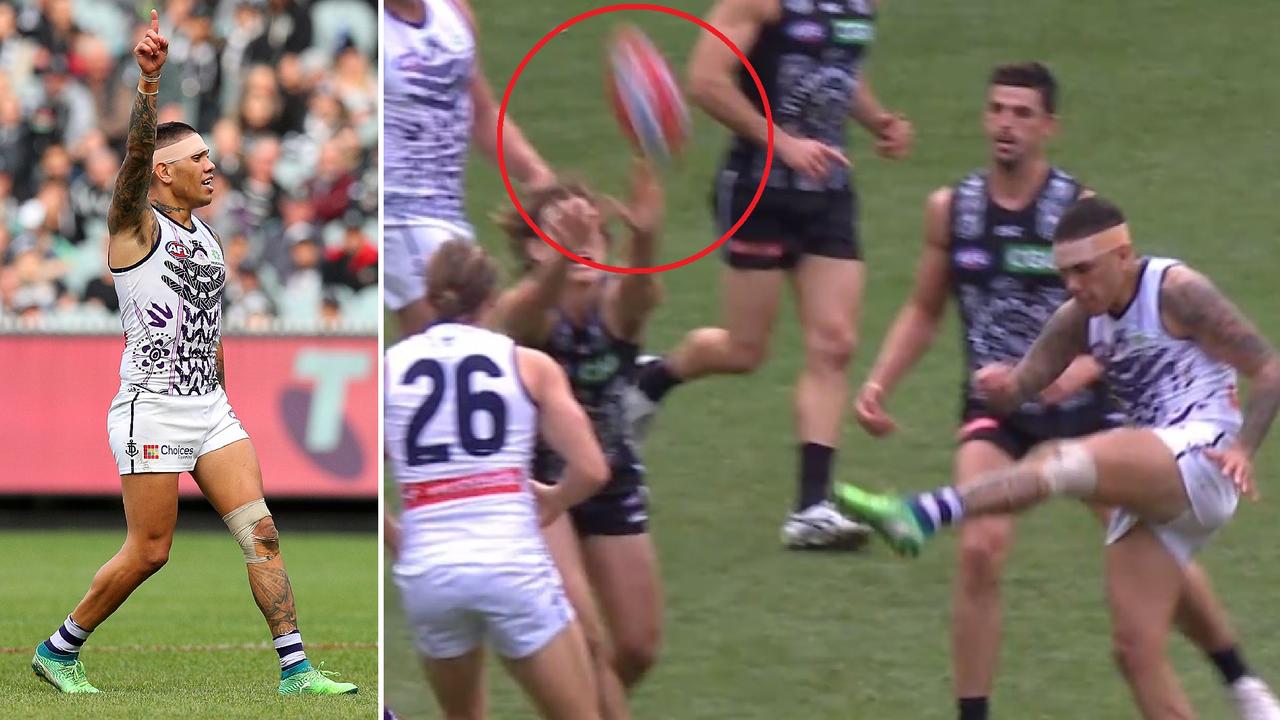 The AFL says technical reasons stopped this from being overturned from a goal to a behind.