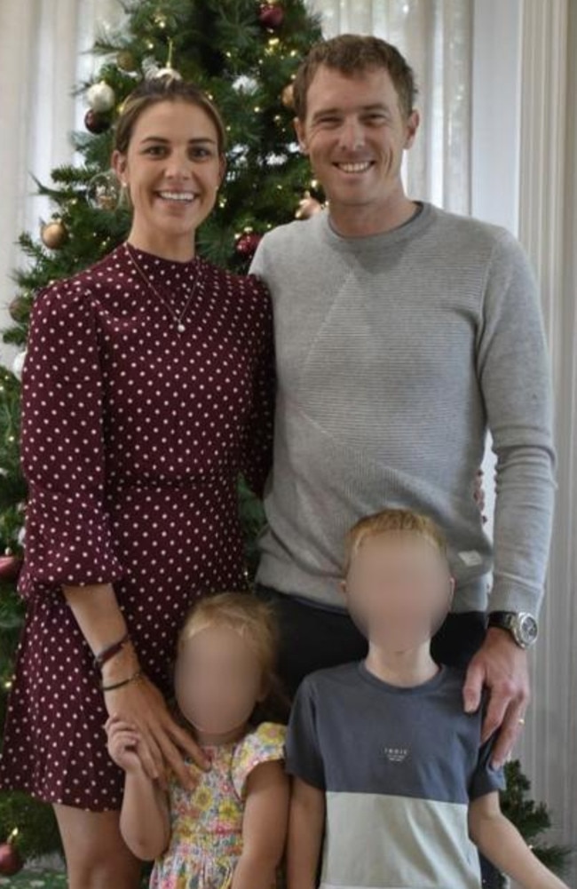 Rohan Dennis pictured with his wife, Melissa Hoskins and their two children in a post to Instagram dated December 25, 2023. Picture: Instagram