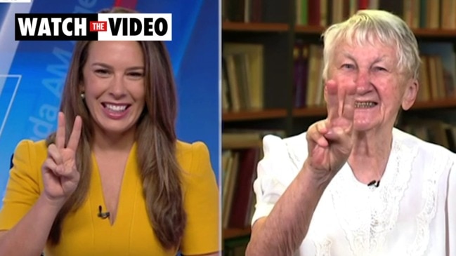 First Australian to receive vaccine encourages 'everybody' to get it in hilarious interview