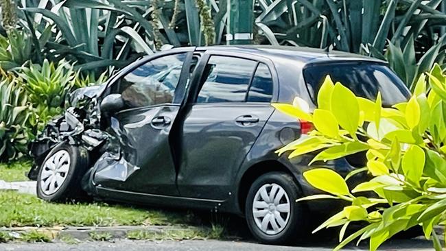 The sedan needed to be towed away from the scene with damage to the front. Picture: Adam Daunt