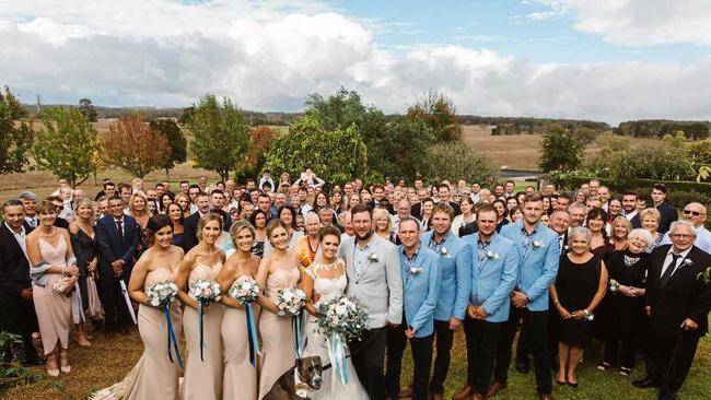 WEDDING BLISS: Aron and Monique Wilmot (Keys) are all smiles on their special day. Picture: Kristina Wild Photography 