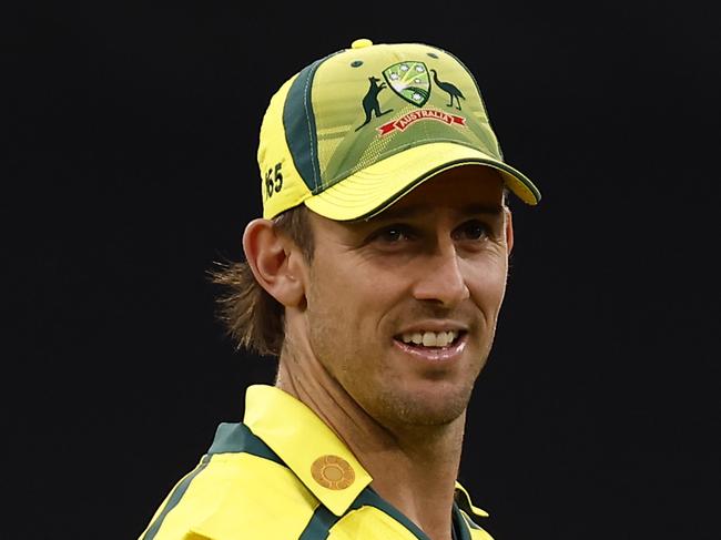 MELBOURNE, AUSTRALIA - NOVEMBER 22: Mitchell Marsh of Australia looks on during game three of the One Day International series between Australia and England at Melbourne Cricket Ground on November 22, 2022 in Melbourne, Australia. (Photo by Darrian Traynor/Getty Images)