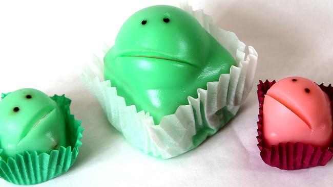 Balfours original frog cake and the cute mini versions. Picture: Mike Burton