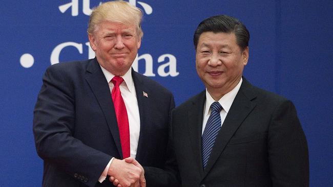 Donald Trump with China's President Xi Jinping in 2017. Picture: AFP.