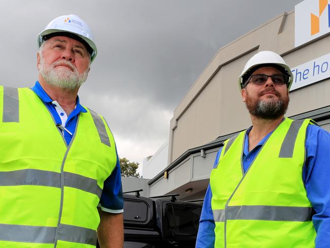 August 7, 2020, Ashmore, Queensland. Regional Manager for Master Builders John Duncalfe and Corey HobbinsPicture Scott Powick Newscorp