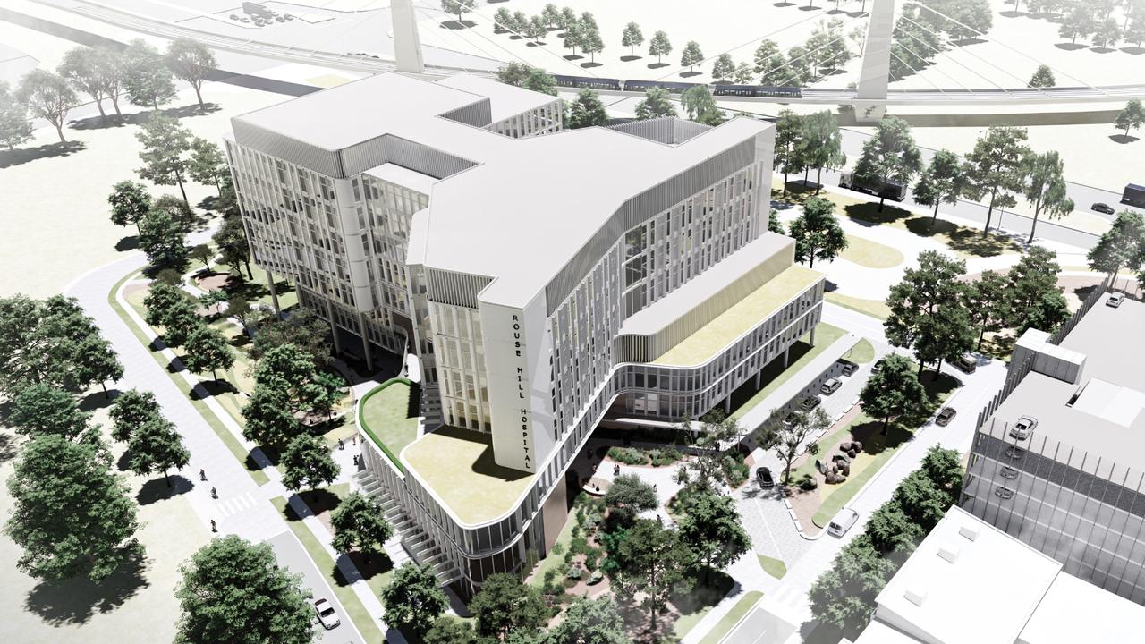 Artist impresion, first look at the $700 million Rouse Hill Hospital, the first major adult hospital built in Western Sydney in over 40 years.