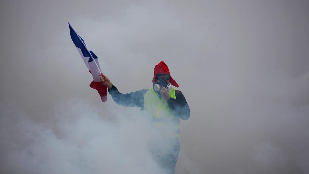 The Phrygian cap is seen as a symbol of the French Revolution and is still worn by protesters today. Picture: Theo Legendre / AFP