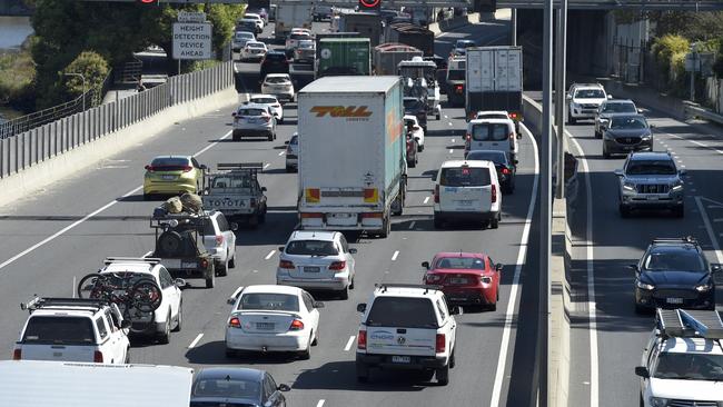 Traffic congestion on City Link. Picture: Andrew Henshaw