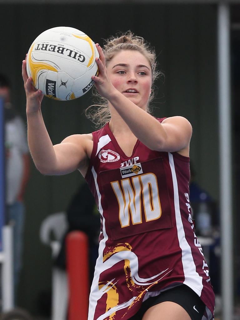 A Grade netball GDFL: Bell Post Hill v East Geelong East Geelong Wing defence Alice Mitrevics Picture: Mark Wilson