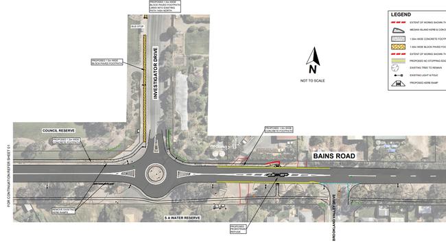 Works on Bains Rd are scheduled to start in 2025. Picture: Supplied