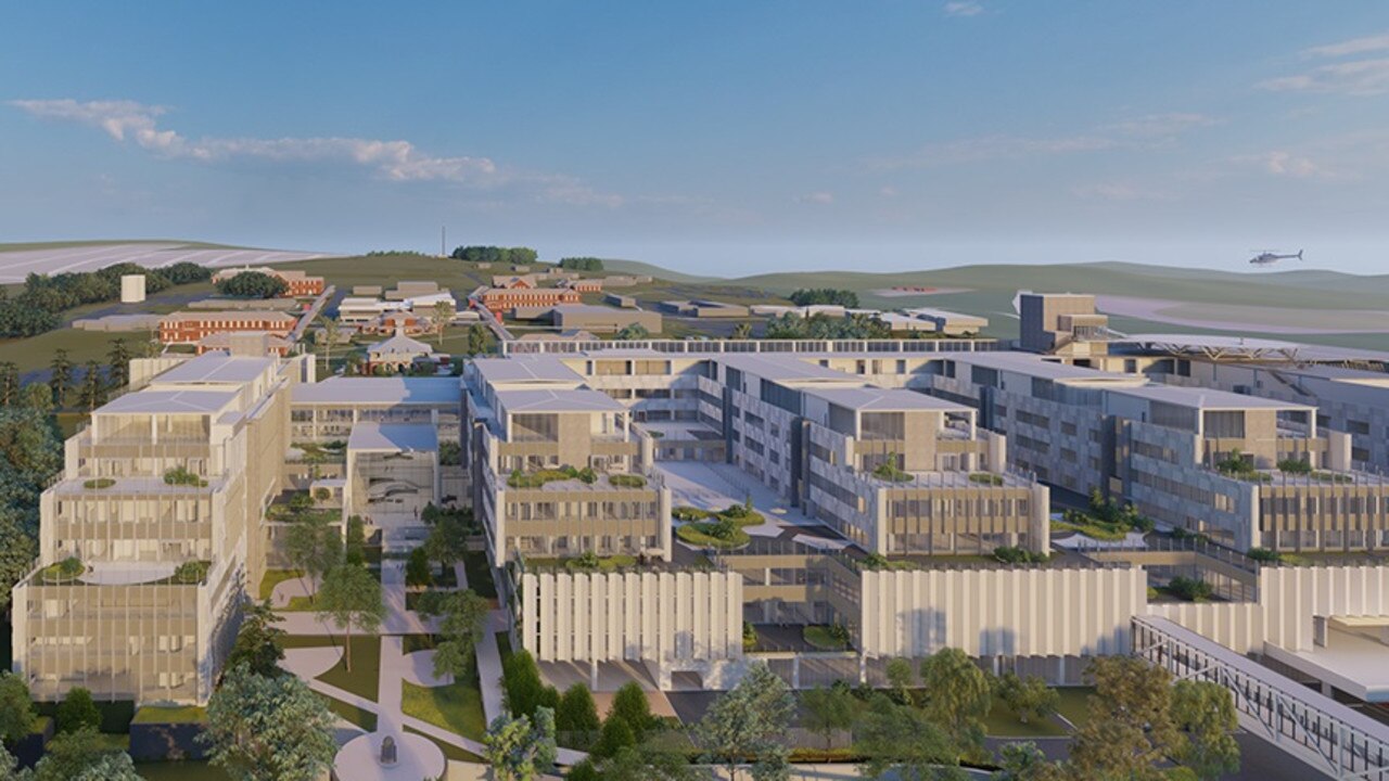 Artist impressions of the new Toowoomba Hospital at the site of the old Baillie Henderson Hospital site. Photo: Supplied.