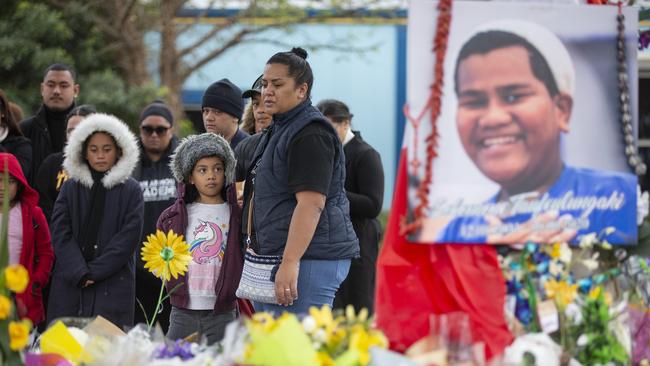 The memorial for teenager Solomone Taufeulungaki in Deer Park. Picture: Sarah Matray
