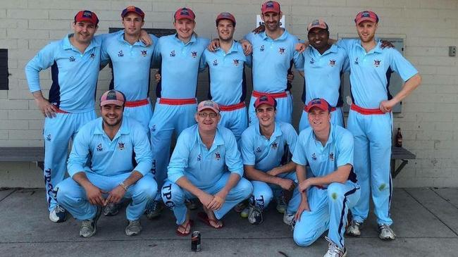 Captured Australian Oscar Jenkins in a Toorak-Prahran Cricket Club team shot, back row right. Picture: Instagram,