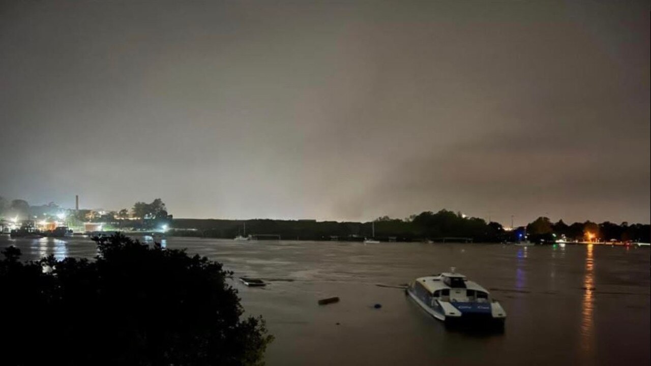 A CityCat was reportedly spotted floating downstream overnight after being dislodged from its moorings at Hamilton Northshore.