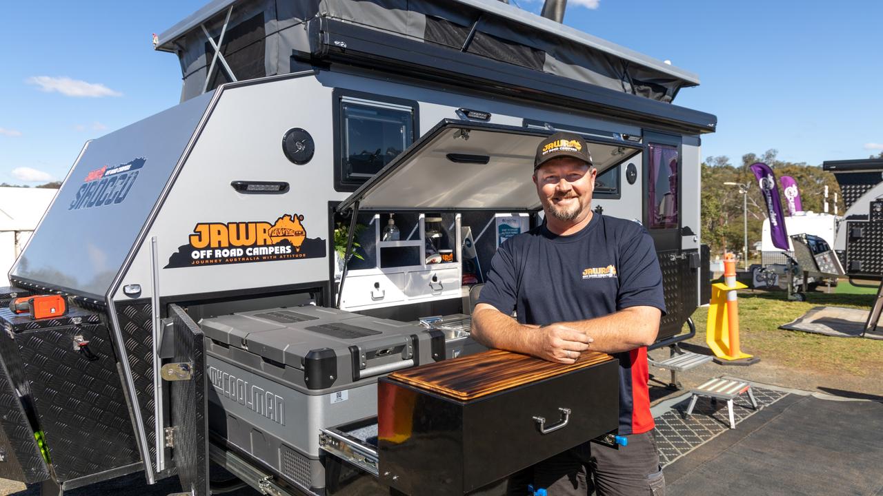 ON DISPLAY: Robin Geissler from Jawa Campers at the Queensland Adventure and Motoring Expo. Photo: Darren Wright