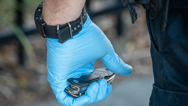 The knife seized by police. Picture: Jason Edwards//Herald Sun