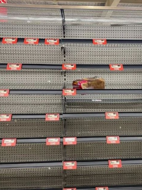 Ongoing industrial action has left shelves empty. Picture: Facebook