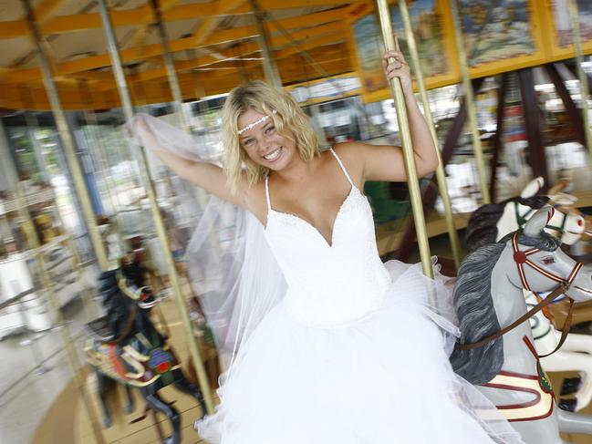 Katejenna Grinter wearing a Bridal House Geelong dress to promote Geelong Bridal Expo.