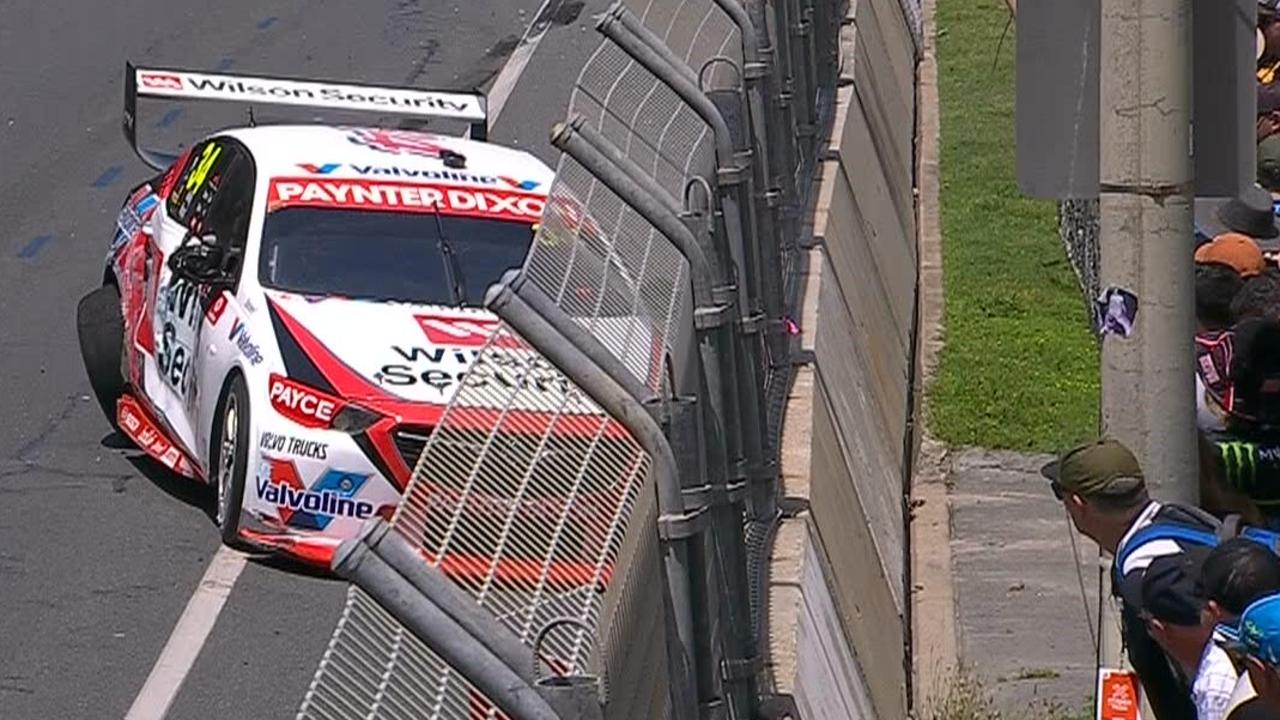 James Golding crashed late in Supercars Practice 1 at the 2018 Vodafone Gold Coast 600.
