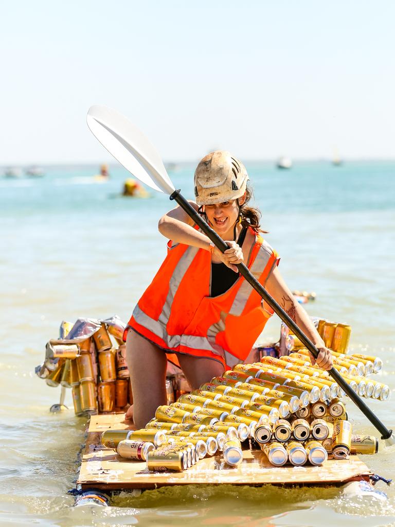 Despite her entry falling apart Kara Penton put in a gutsy solo effort at the 2019 Beer Can Regatta at Mindel Beach. Pic Glenn Campbell