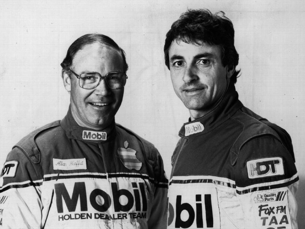 Drivers Peter Brock and Allan Moffatt in 1986. Picture: Supplied