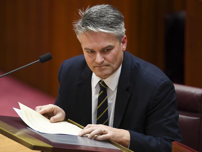 Finance Minister Mathias Cormann vowed he backed Malcolm Turnbull. Picture: AAP Image/Lukas Coch