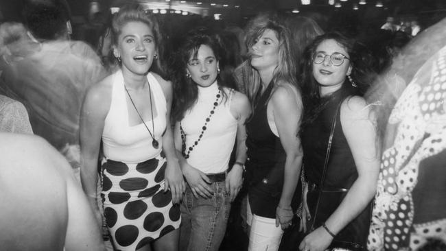 Fun night out: A group of girls on the dance floor at Heaven in the early 1990s.