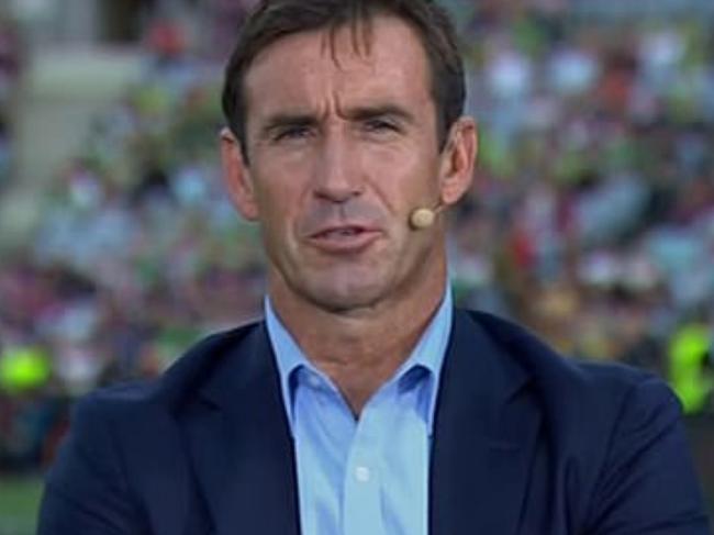 Andrew Johns on the CH 9 Grand Final commentary panel.