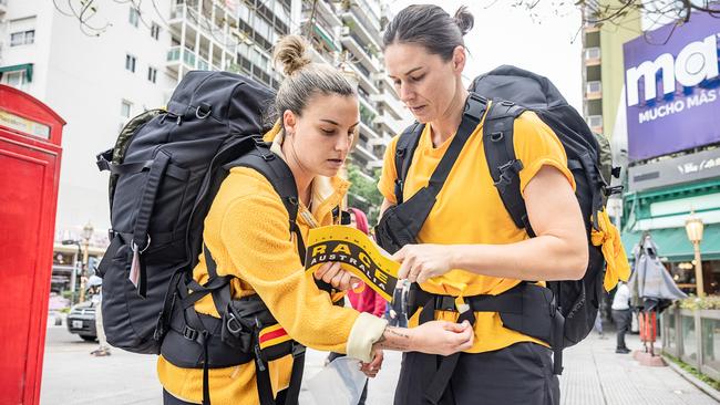 Amazing Race Australia contestants Chloe Logarzo and Emily Gielnik. Picture: Supplied