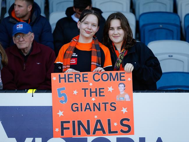 GWS supporters at Mars Stadium in Ballarat where the most Vic-based Giants members live Picture: Dylan Burns/AFL Photos via Getty Images