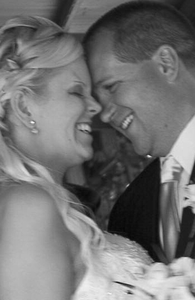 Lucinda and Adam Heath on their wedding day in 2008.