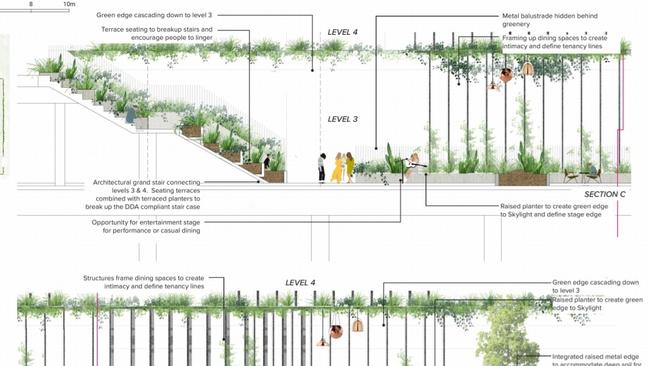 Design plans of the plaza area.