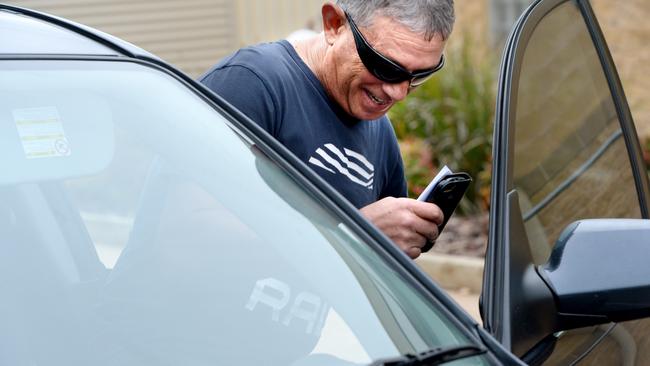 Francesco "Frank" Perre leaves the Berri Magistrates Court on Monday. He is the brother of NCA bombing suspect Domenic Perre.