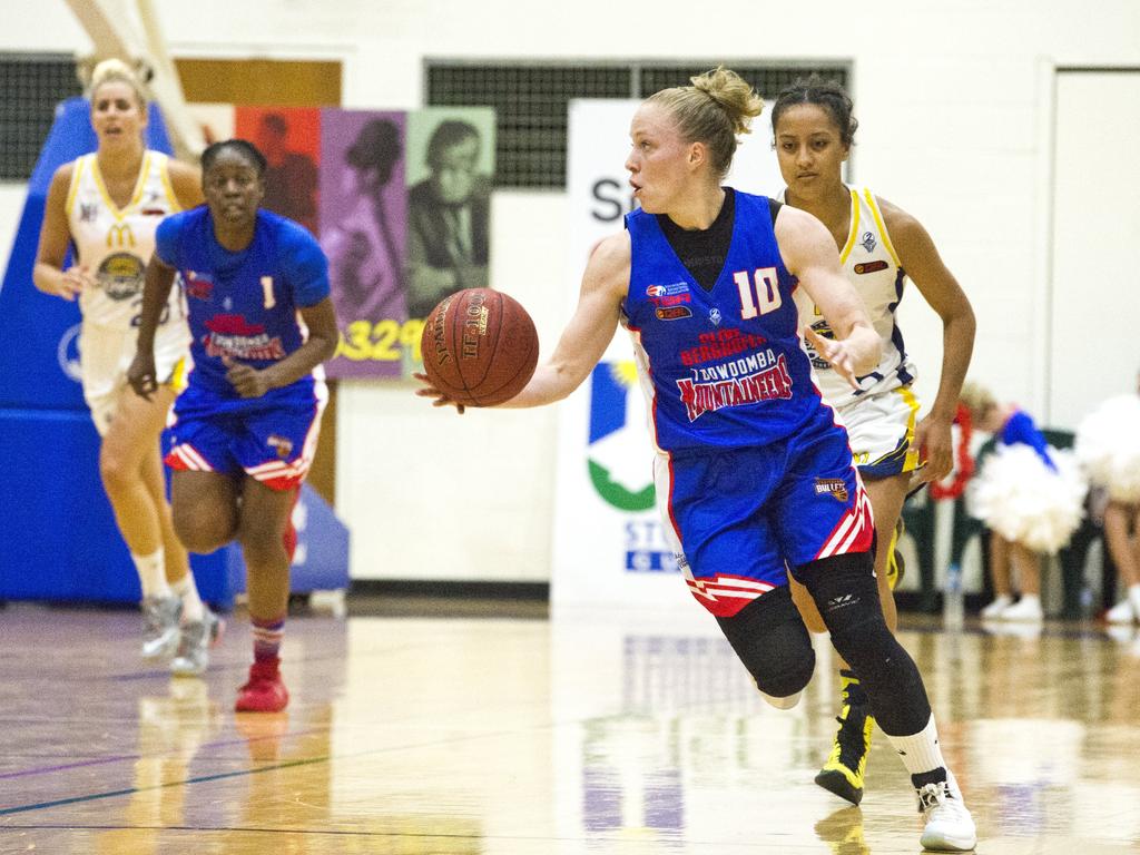 Francis Donders takes the ball down court during a previous stint with the Toowoomba Mountaineers.