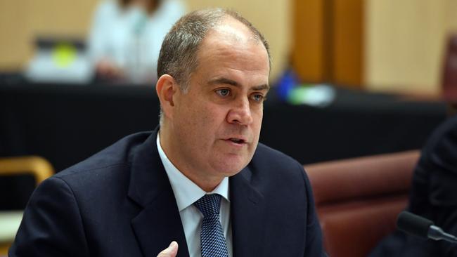 ABC Managing Director David Anderson appears before a Senate estimates hearing.