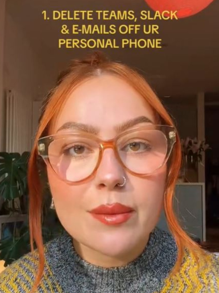 She said employees should resit pressure to download work apps on their phones. Picture: TikTok.