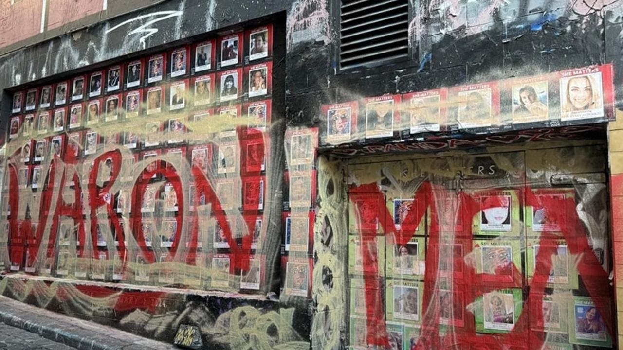 ‘War on men’: Women’s violence mural defaced
