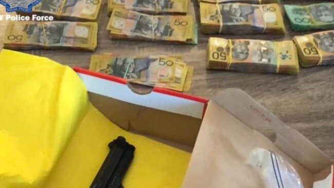 Police found cash, ice and a gun in a Cobbity roof. Picture: NSW Police