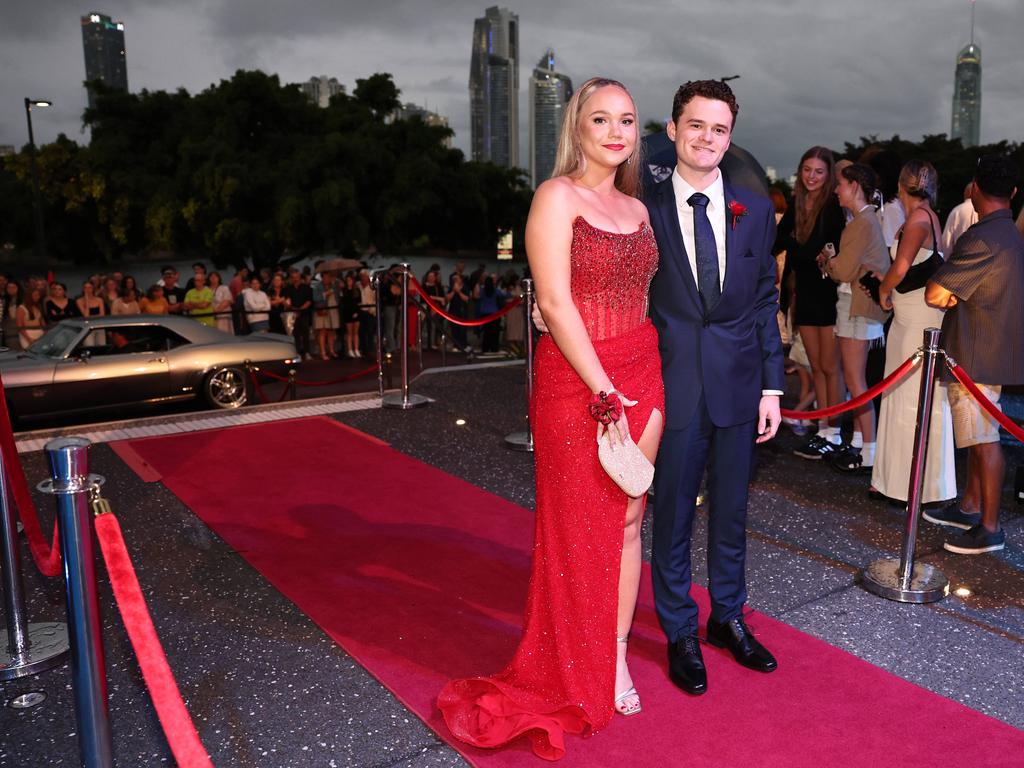 Students arrive for Robina State High formal at HOTA. Picture: Glenn Hampson.