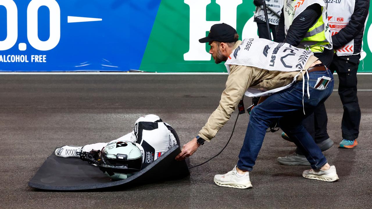 Hitting the deck. (Photo by Jeff Speer/Icon Sportswire via Getty Images)