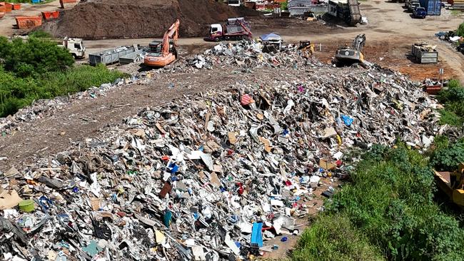 The Department of the Environment has taken action against Enviroland for breaches of licence regulations that limit the size of waste stockpiles at the Lower Freshwater Rd site. Picture: Supplied