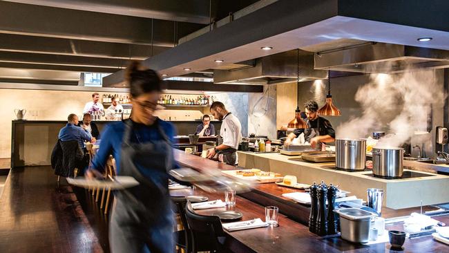 Cheek by jowl: The kitchen’s in your face at Ôter. Picture: Jesse Marlow