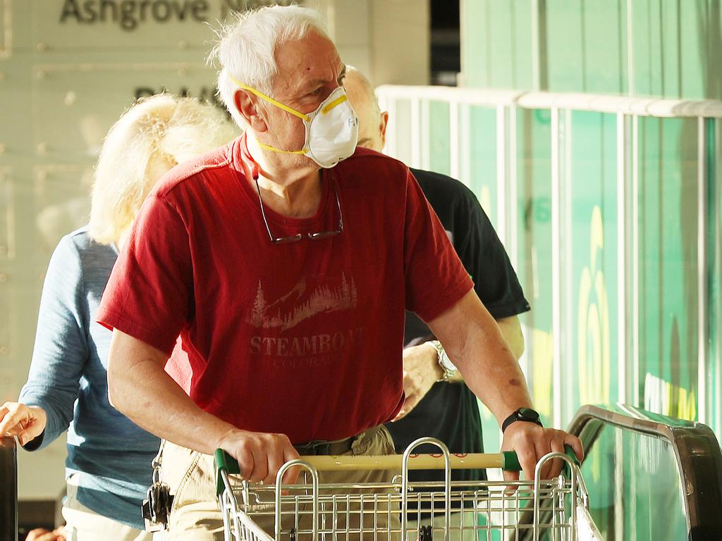 Early morning senior shoppers at Woolworths, Ashgrove. Picture: Liam Kidston