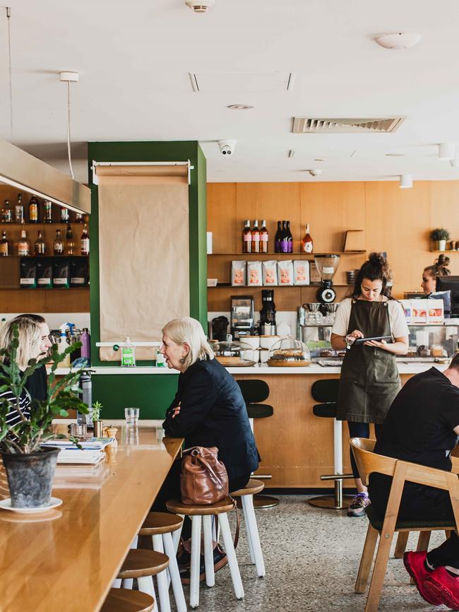 The dining room at Morning After cafe in West End.