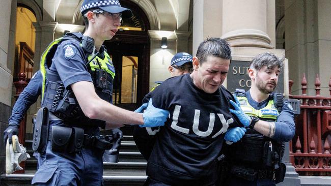 A 36-year-old man and a 25-year-old woman were arrested after they allegedly assaulted protective service officers. Picture: David Geraghty / NewsWire.