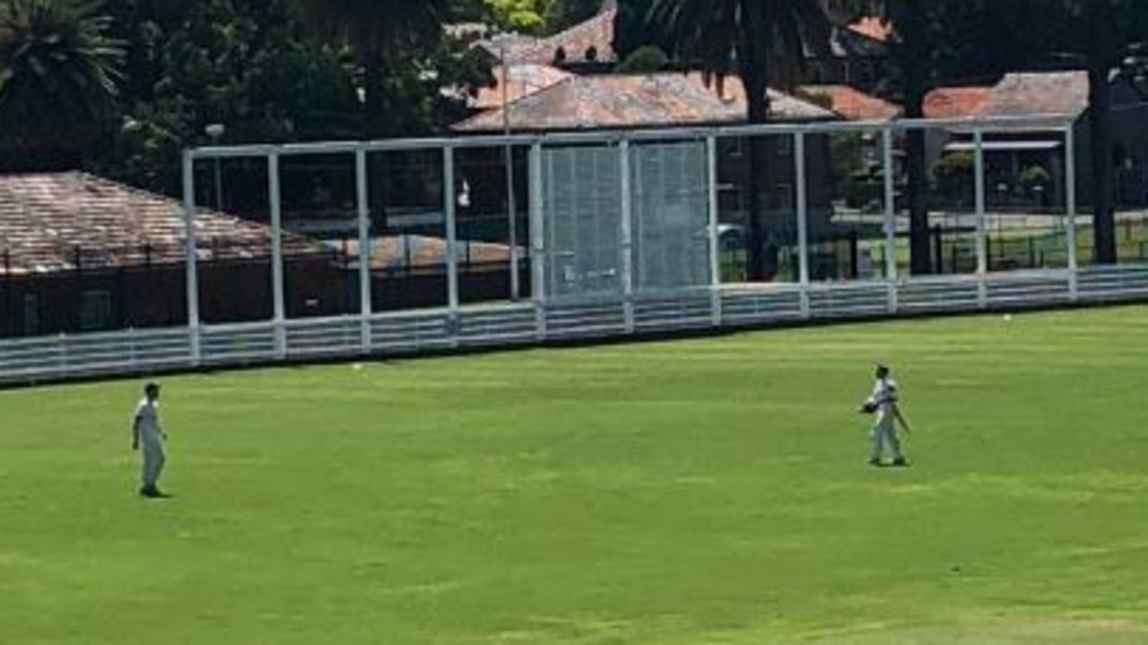 Warner walks off. Photo: Brendan Bradford.