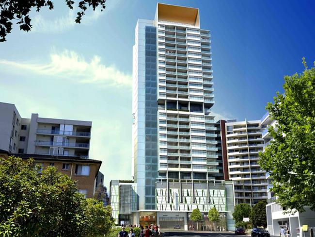 An artist’s impression of the completed 30-storey apartment building.