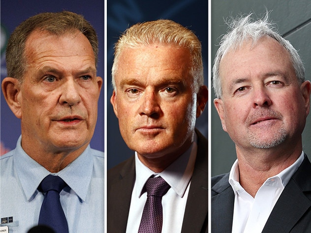The three frontrunners to be the next NSW Police Commissioner: David Hudson (l to r), Mal Lanyon and Mick Willing.