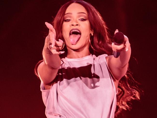 ONE TIME WEB USE ONLY ... Barbadian singer and songwriter Rihanna performs live at San Siro Stadium in Milan, Italy on July 13, 2016, with the ANTI World Tour. (Photo by Sergione Infuso /Corbis via Getty Images)