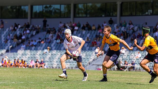 Buildcorp Emerging Reds Cup day one action between South East Queensland's Under-15s and Brisbane White Under-15s. Picture credit: QRU Media/ Erick Lucero.